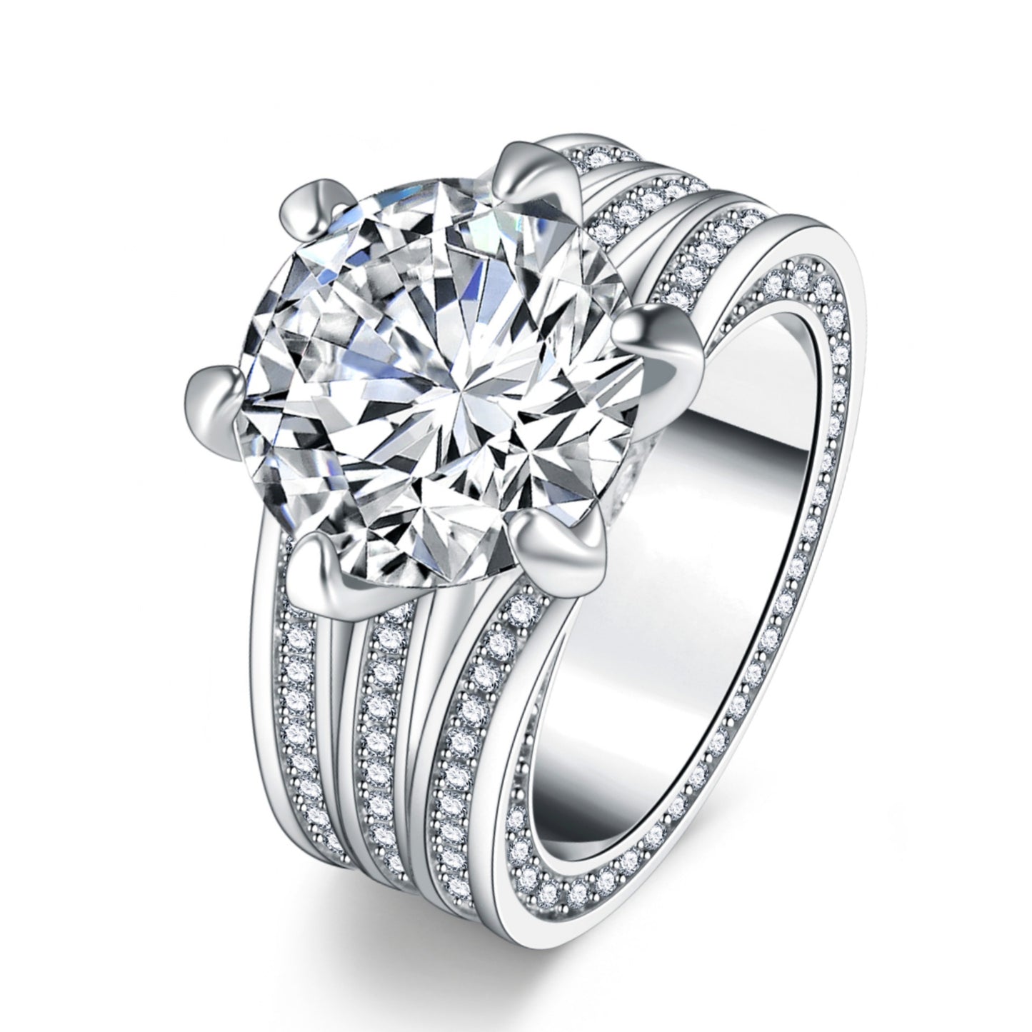 With Carat High Carbon Diamond Fireworks Cut Luxury Super Rings