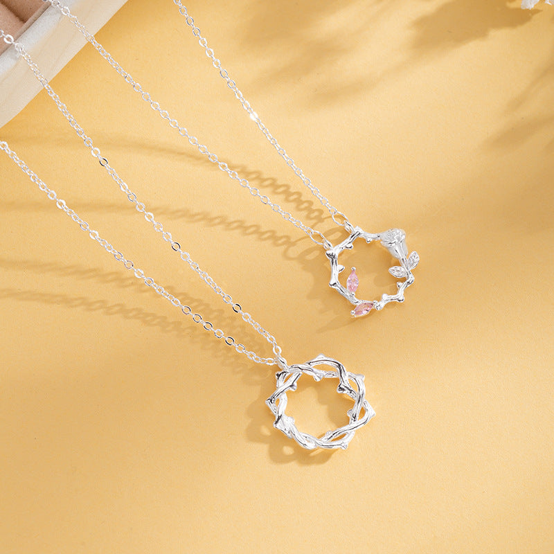 Couple Female Male Pair Mori Clavicle Chain Necklaces