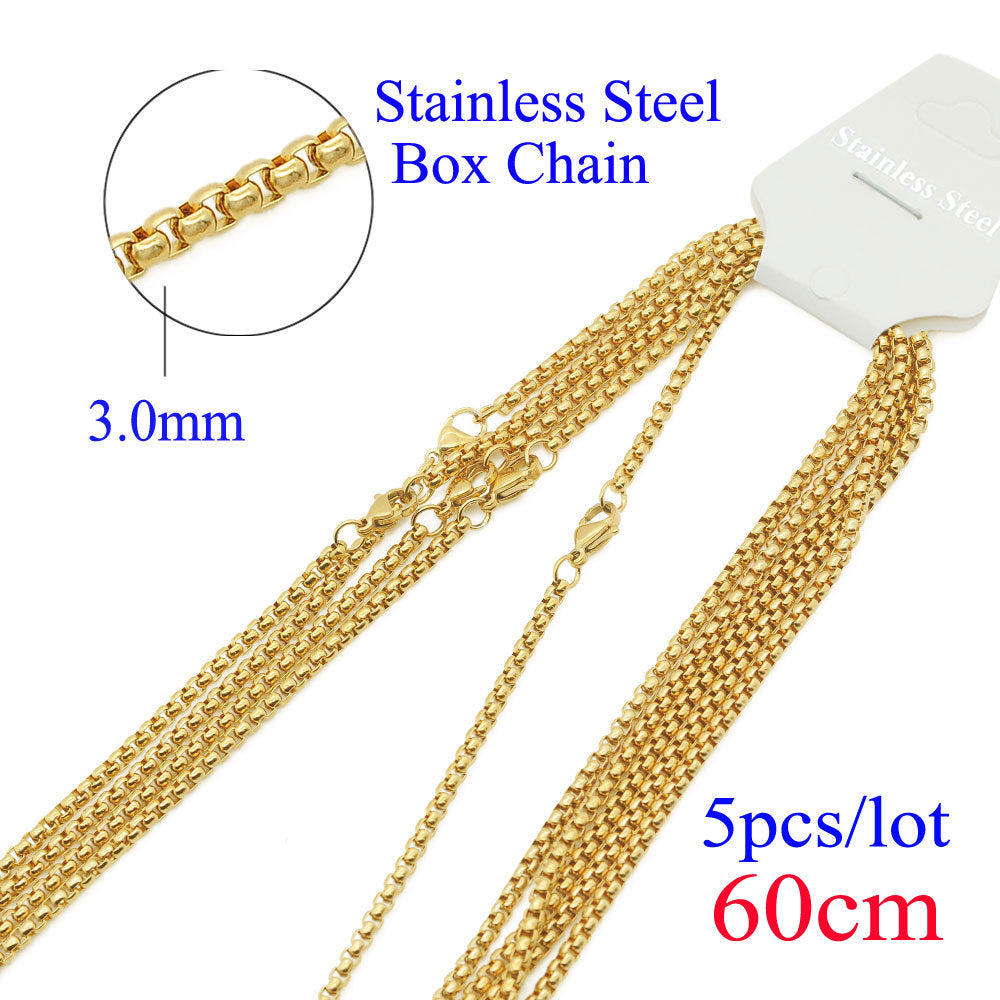 Steel Hemp Flowers Chain Curb Titanium Pearl Box Necklaces