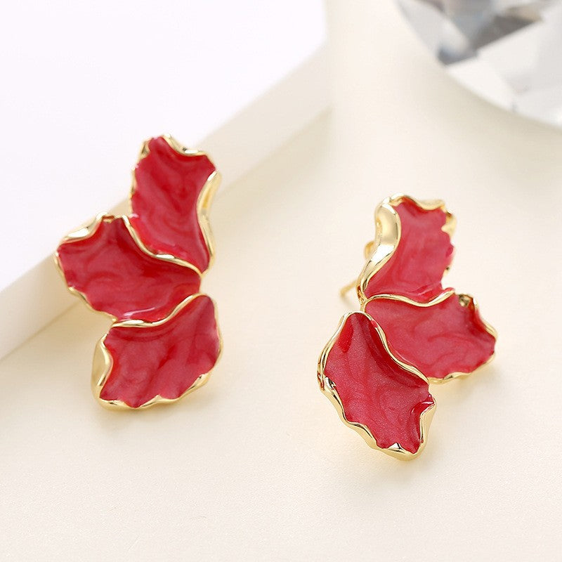 Needle High-grade Pearl Bow Flower Tulip Earrings