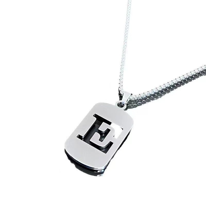 English Letter Titanium Steel Male Female Couple Clothing Necklaces