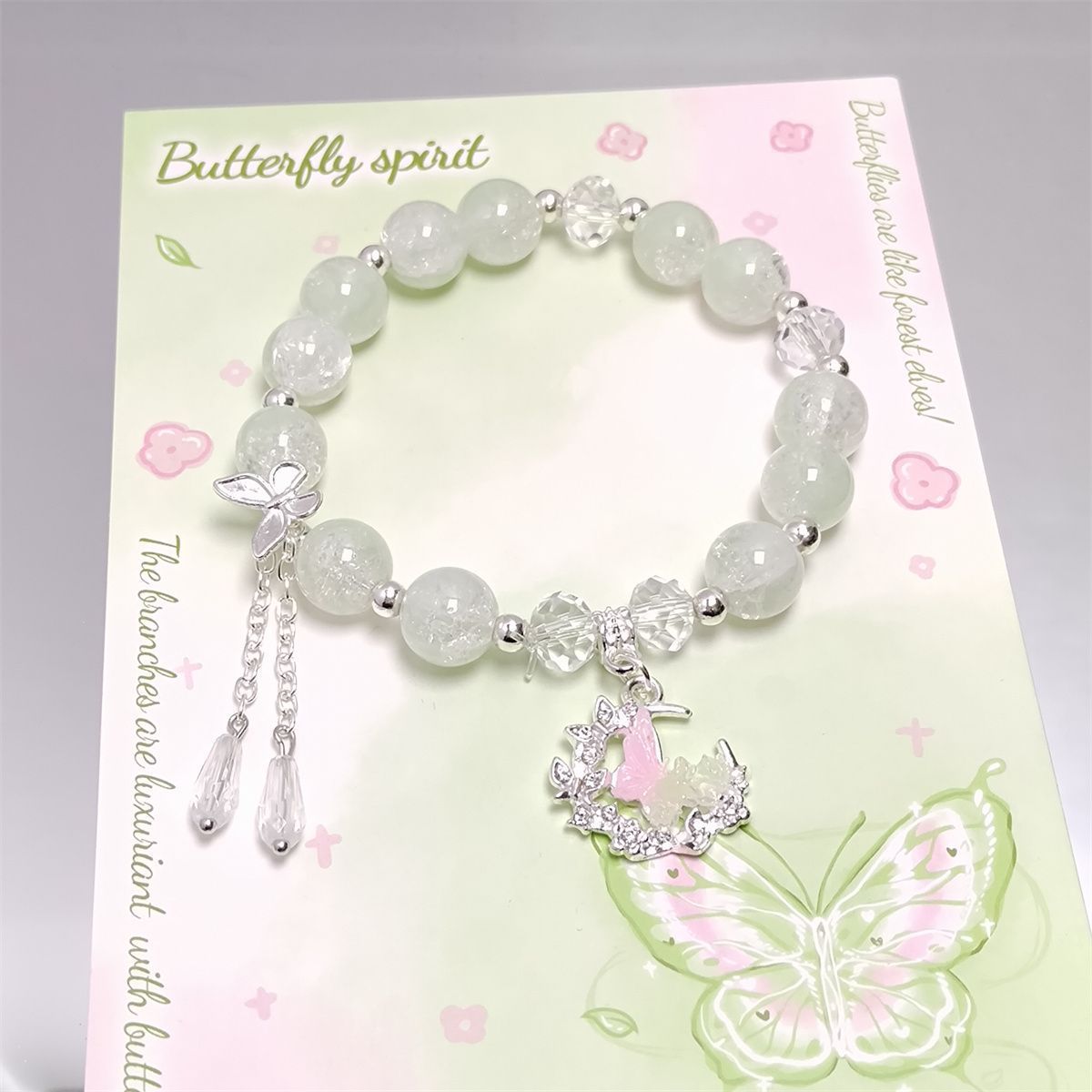 Children's Crystal Butterfly Water Drop Female Design Sense Bracelet