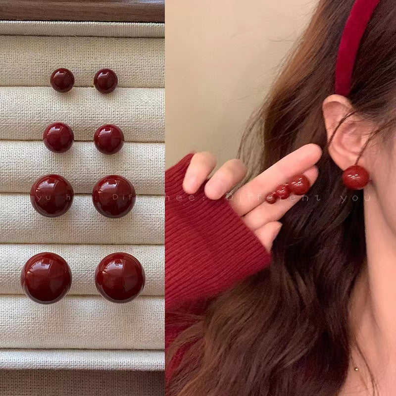 Red Candy Pearl Female Niche Design Rings