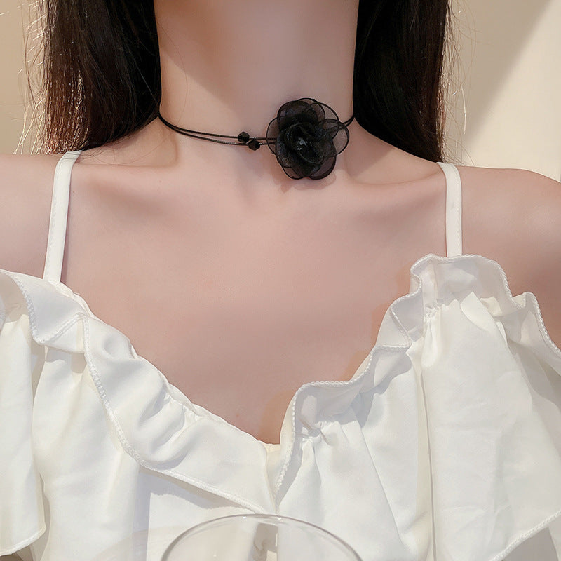 Net Yarn Flowers Ribbon Heart Fashion Necklaces