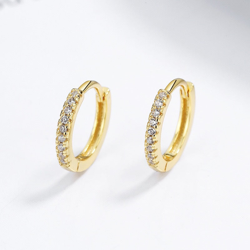 Women's Unisex Style Single Row Diamond Small Ear Bone Earrings