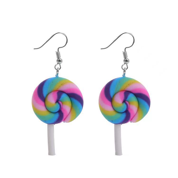 Personalized Colorful Lollipop Fun Handmade Ear Earrings