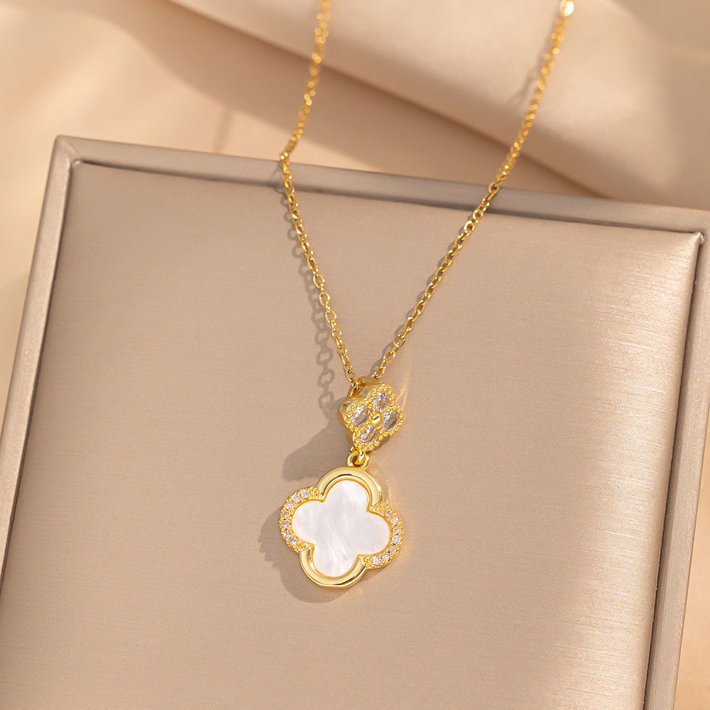 Steel Clover Suite Light Luxury Graceful Necklaces