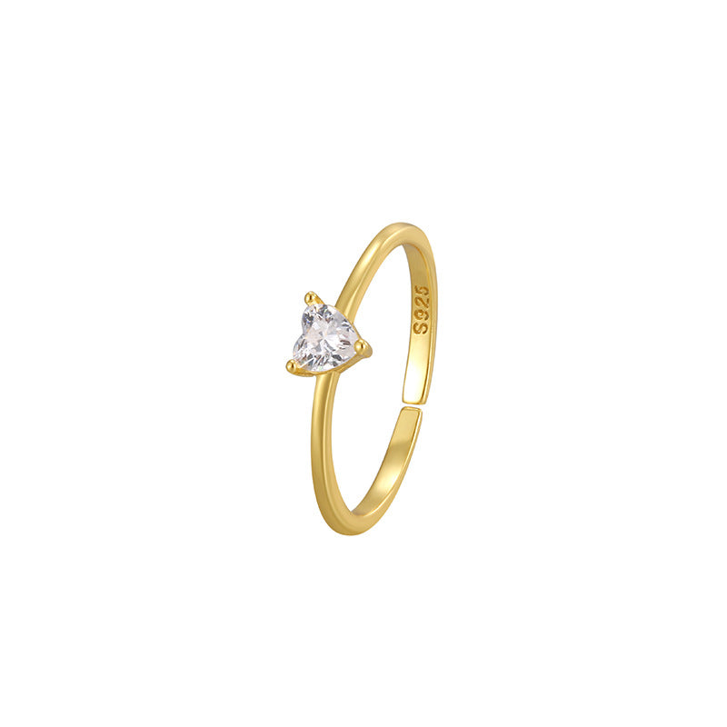 Sterling Sier Zircon Simple Mini Diamond Rings