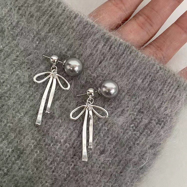 Women's Bow Long Fringe High-grade Cool Temperament Earrings