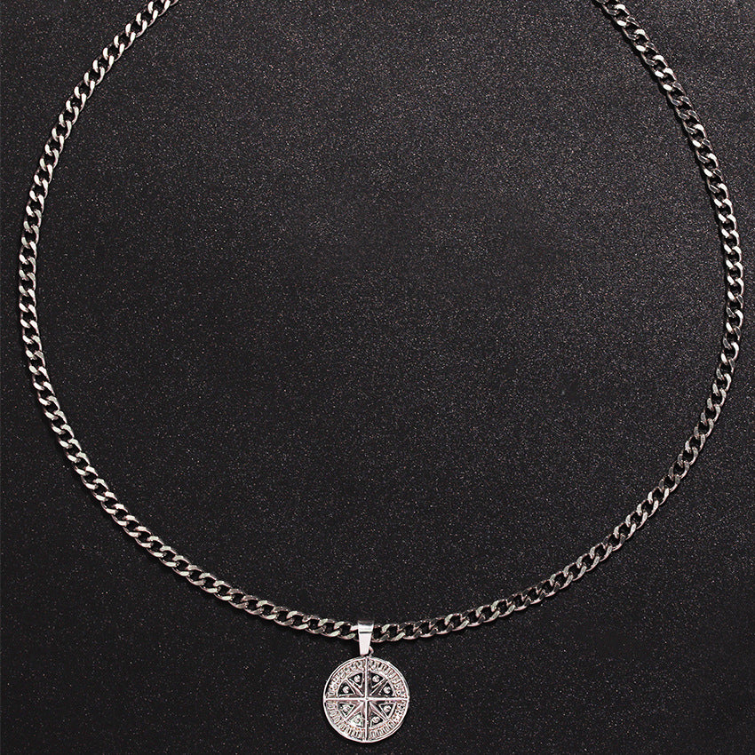 Men's Fashion Personality Simple Round Stainless Steel Necklaces
