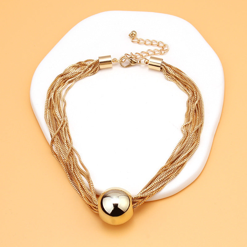 Ornament Exaggerated Large Cylindrical Clavicle Hip Necklaces