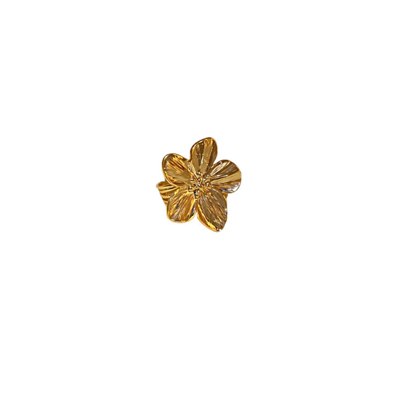 Flower Open Niche Exaggerated Design Index Rings