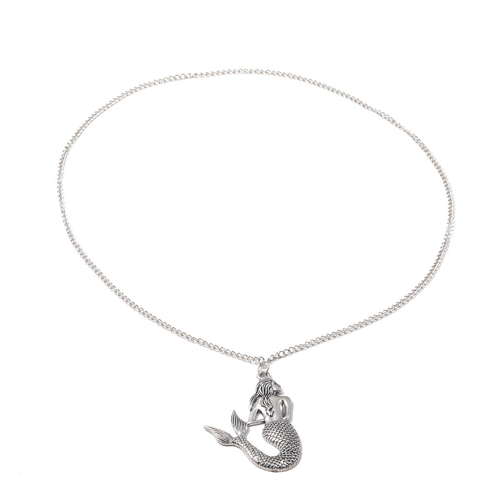 Women's Ornament Retro Mermaid Long Sweater Chain Necklaces