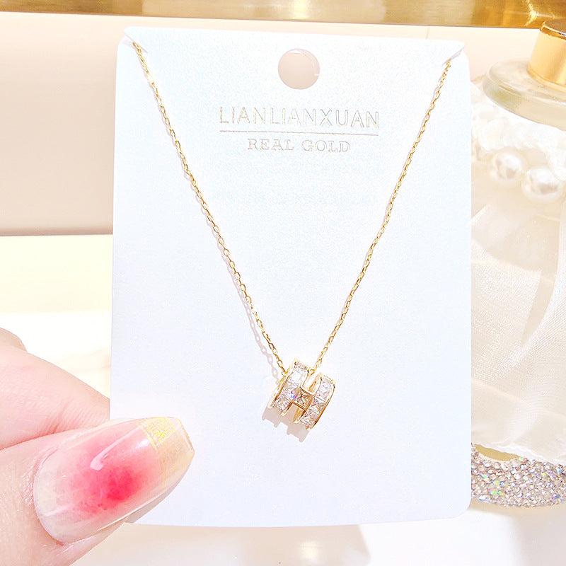 Women's Copper Summer High-grade Simple Refined Zircon Gold Necklaces