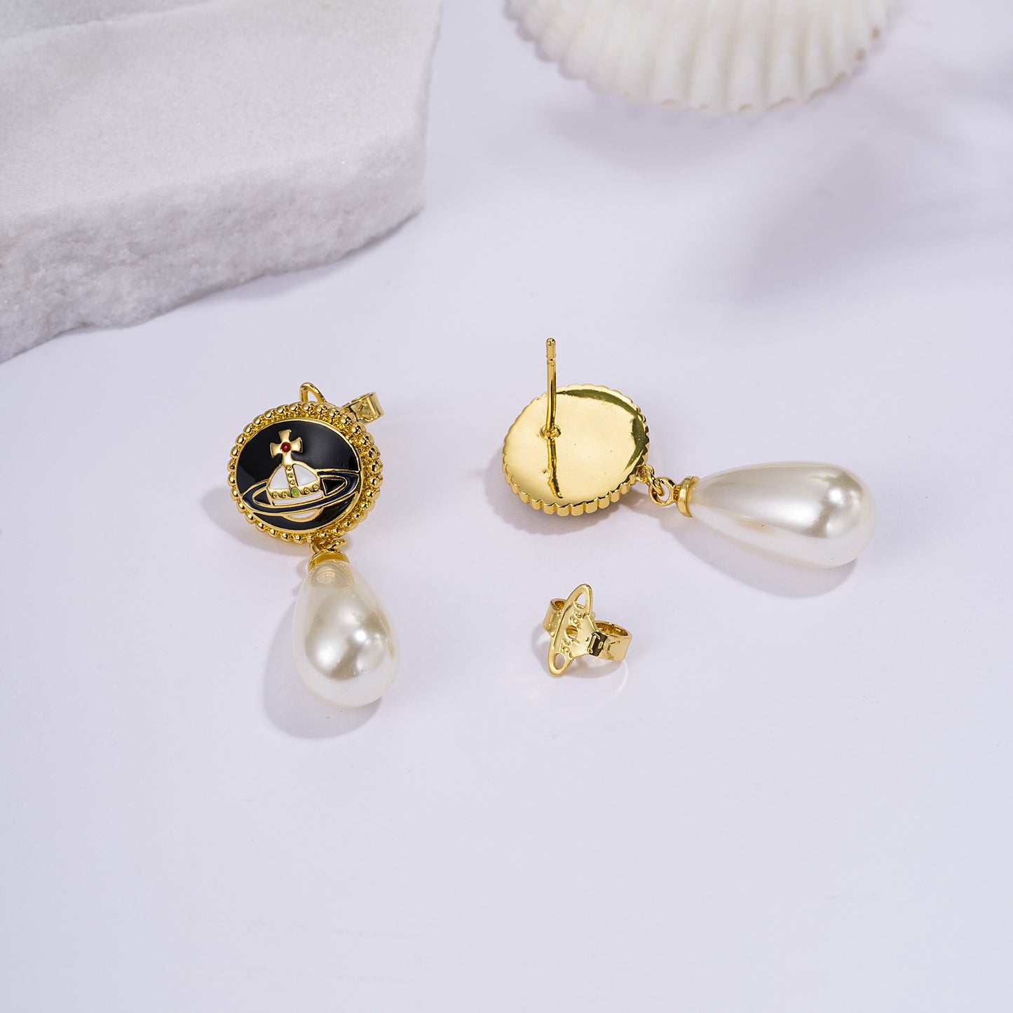Women's Camellia Imitation Pearl Chinese Style Niche Earrings