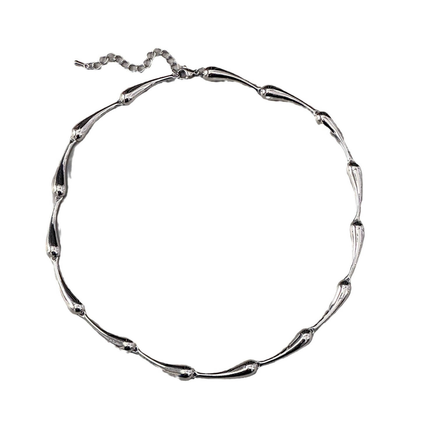 Bright Sier Water Ripple Minimalist Design Clavicle Chain Special Interest Necklace