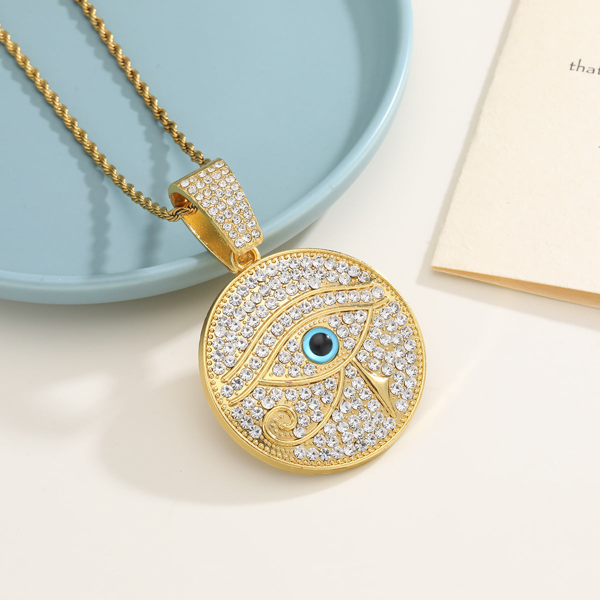 Hop Round Diamond Eye Of Horus Necklaces