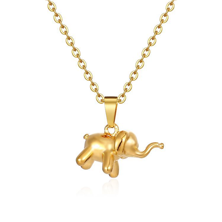 Women's Fashion Mini Stainless Steel Elephant High Sense Necklaces