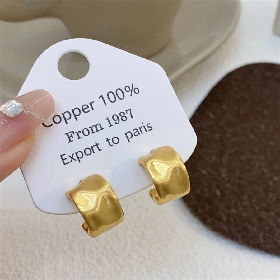 Matte Metal Frosty Style Female Affordable Earrings