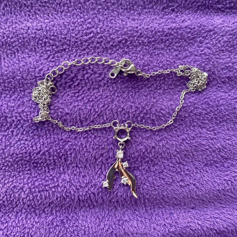 Goldfish Tail Eardrop Frame Diamond Zircon National Necklace