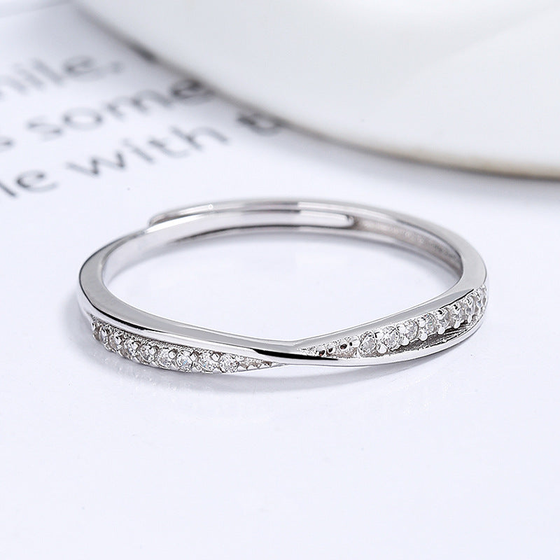 Sterling Sier Cross Female Style Simple Cold Rings