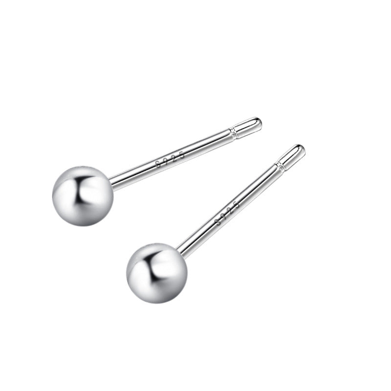 Handmade Glossy Ball Bean Simple Mini Earrings