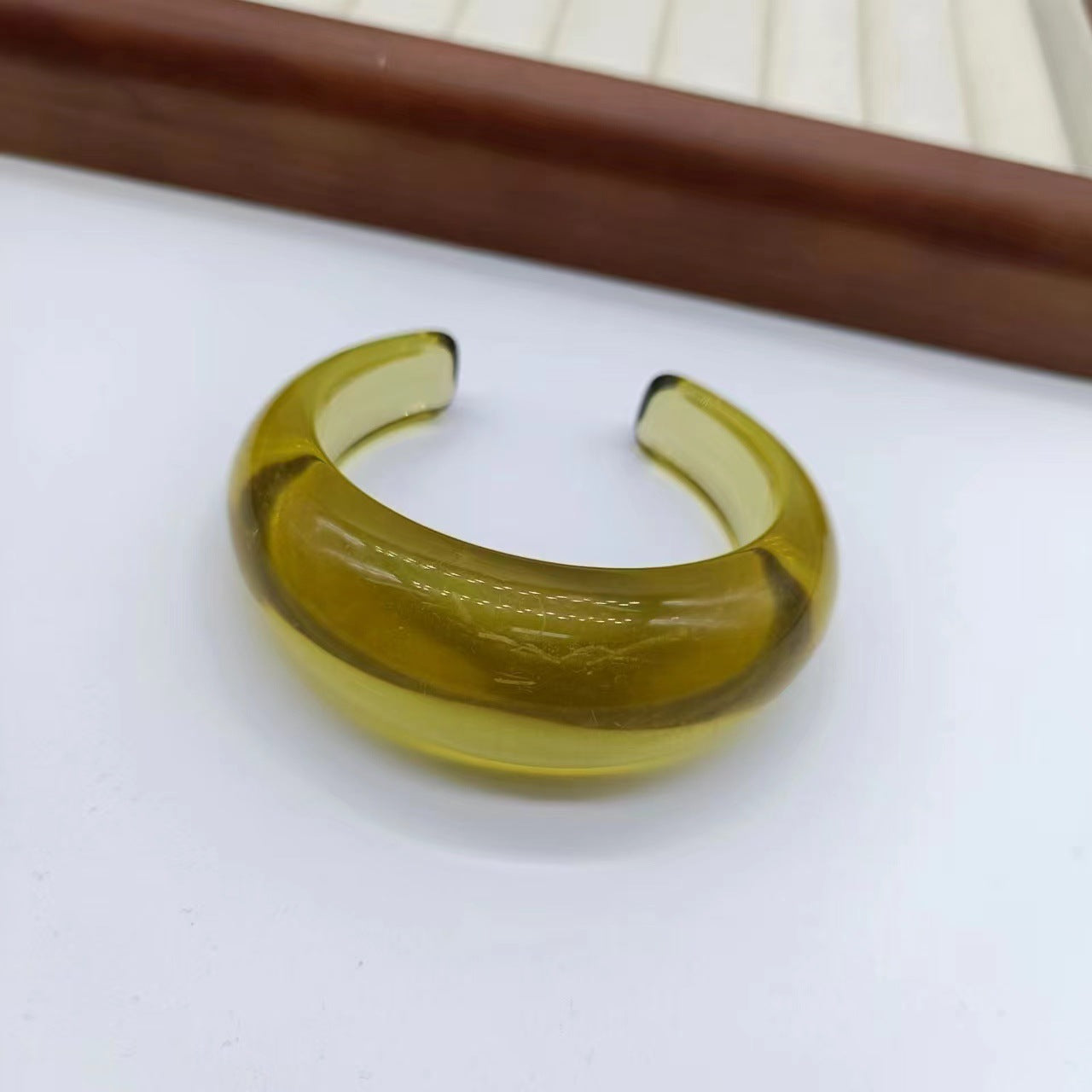 Orange Crescent Acrylic Design Simple High Sense Rings