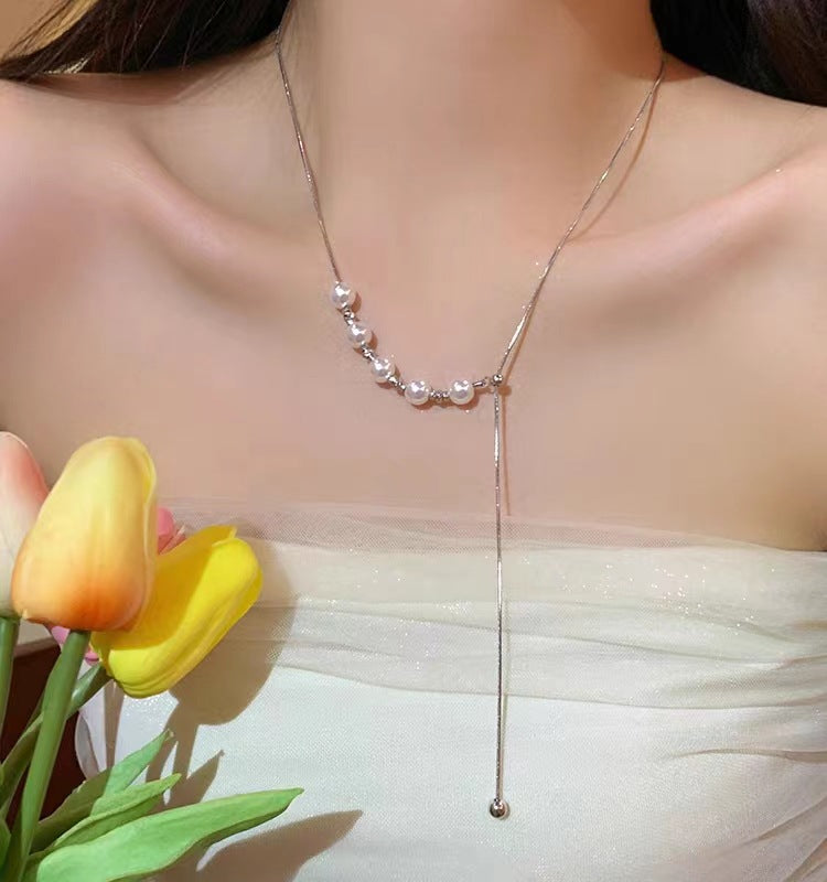 Women's Pearl High-grade Temperament Wild Sweater Chain Necklaces