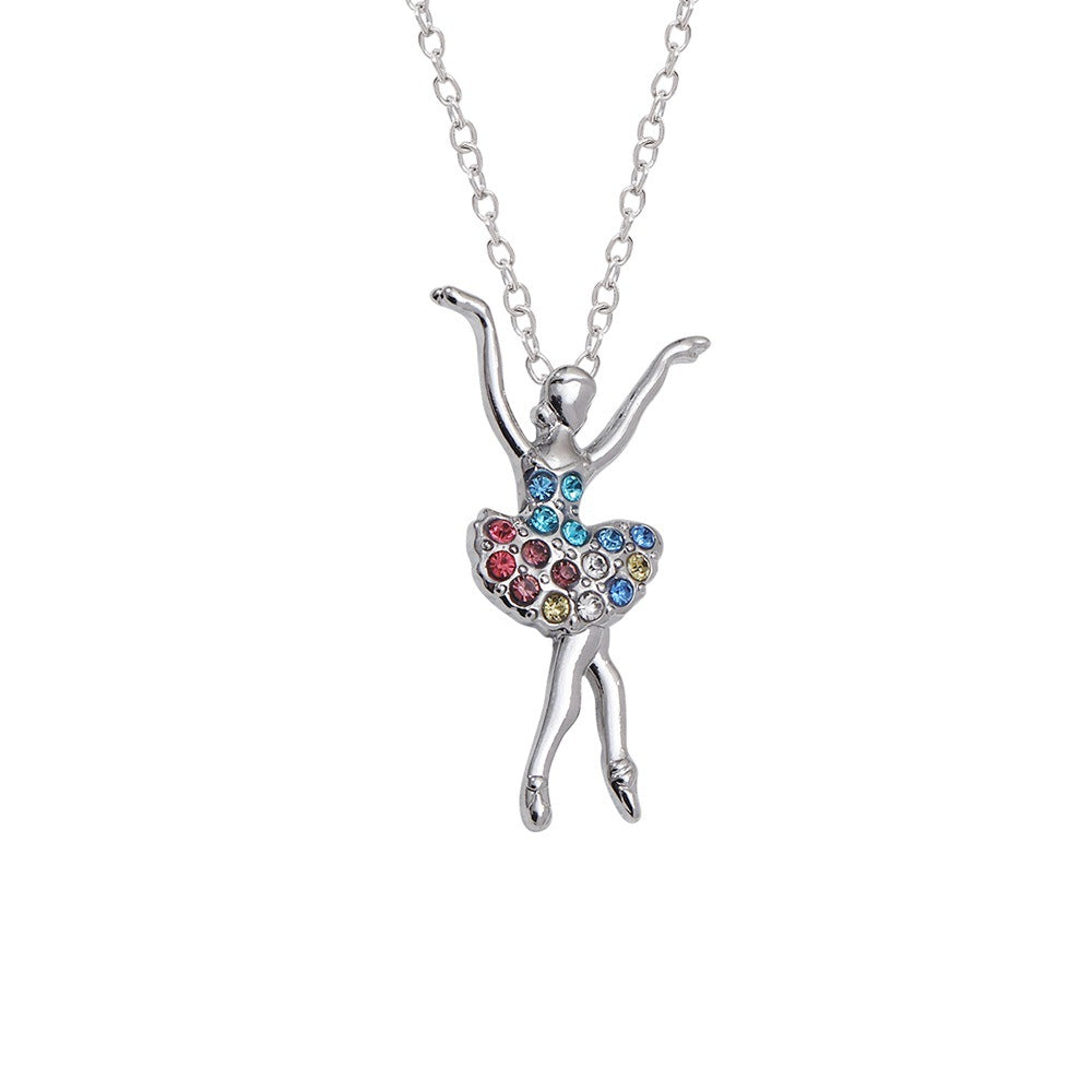 Women's Creative Dancing Charm Good Friend Alloy Necklaces