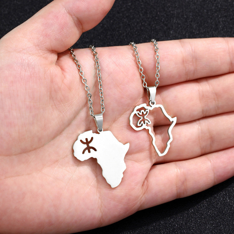 Women's & Men's Fashion National Style Africa Map Berber Necklaces