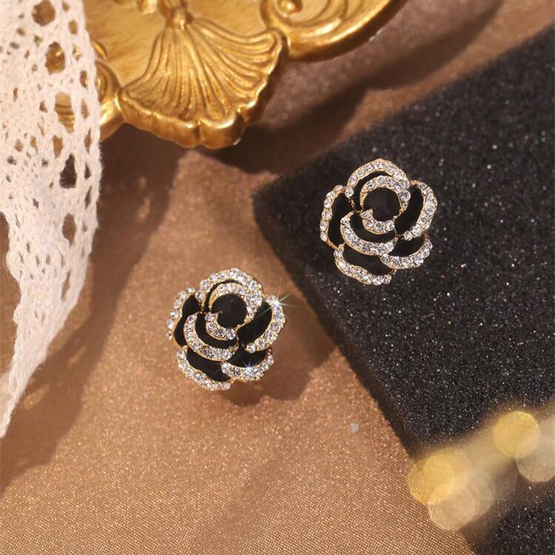 Camellia Ear Trendy Sterling Sier Rose Earrings