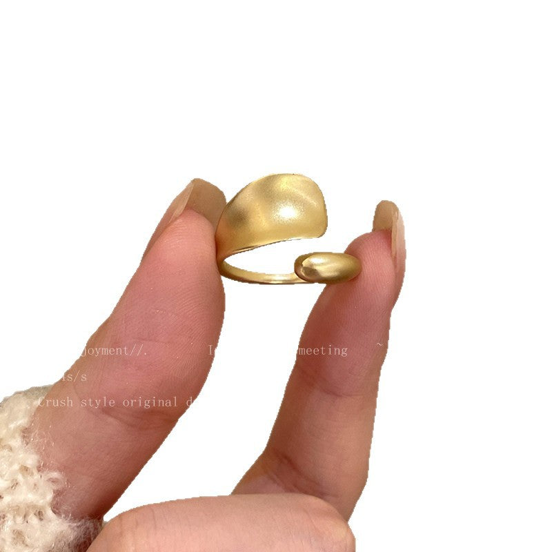 Women's Irregular Gold Matte Niche Design Index Finger Light Luxury High-grade Rings