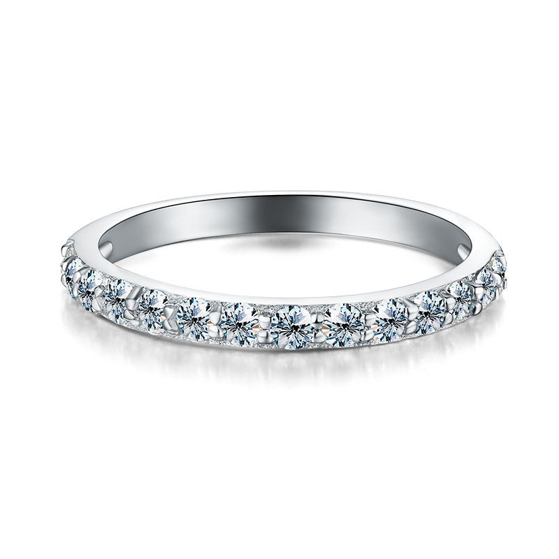 Sterling Simple Moissanite Full Diamond High-grade Rings