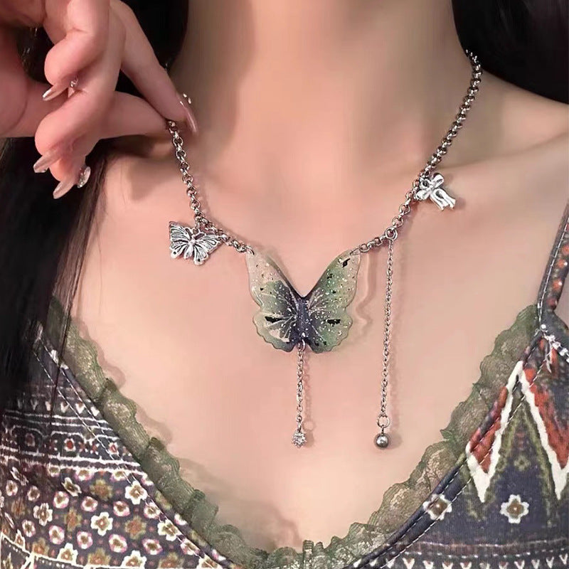 Women's Beaded For Design High-grade Butterfly Clavicle Necklaces