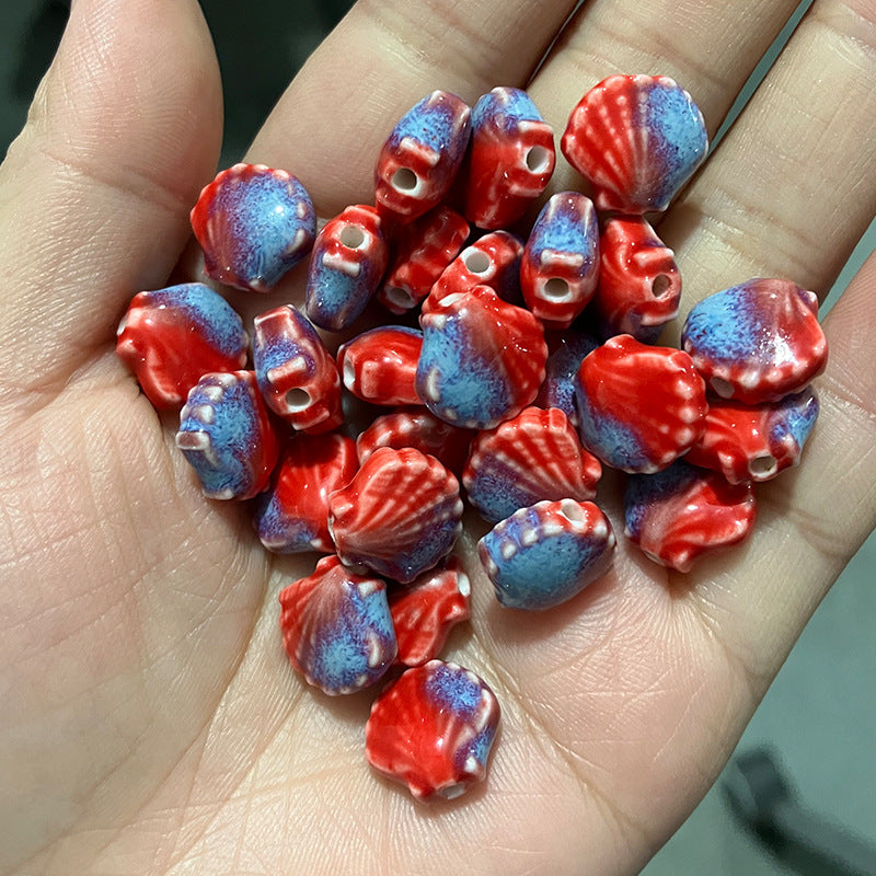 Steel Film Small Shell Ceramic Beads Jewelry Accessories