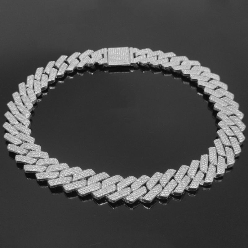 Flip Box Buckle Diamond Three-row Drill Necklaces