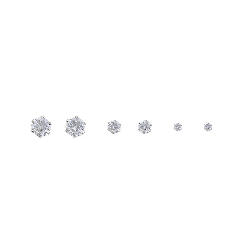 Sier Needle Simple Small Zircon Female Style Design Sense Rings