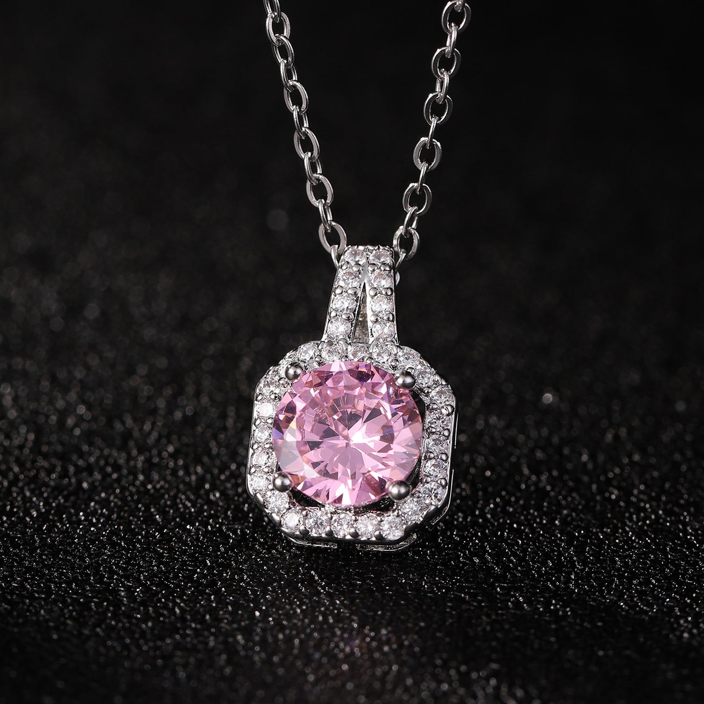 Female High-grade Full Diamond Light Luxury Necklaces