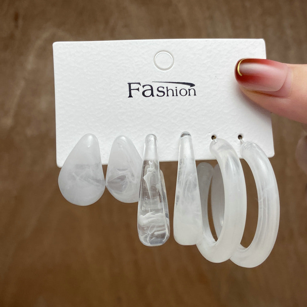 Cellulose Acetate Sheet Suit Pairs Creative Elegant Earrings