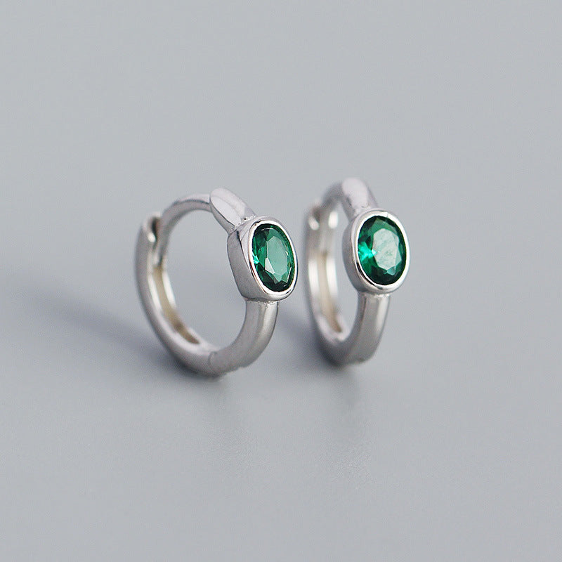 Women's Sier Minimalist Style Egg Type Zircon Rings