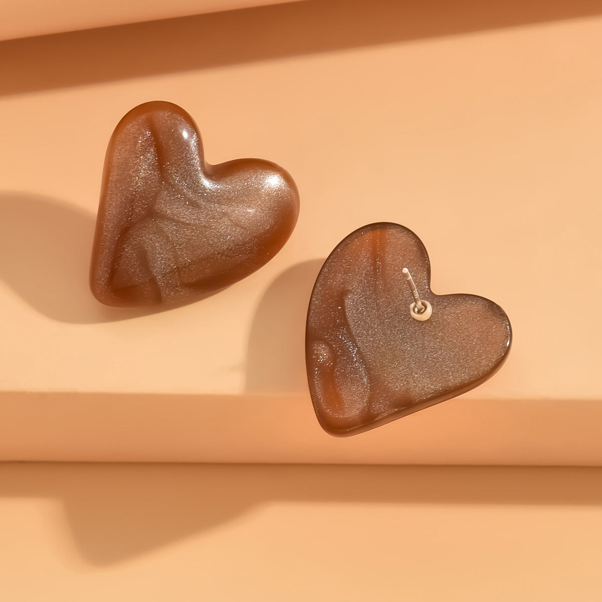Color Small Love Valentine's Day Simple Fashion Acrylic Earrings