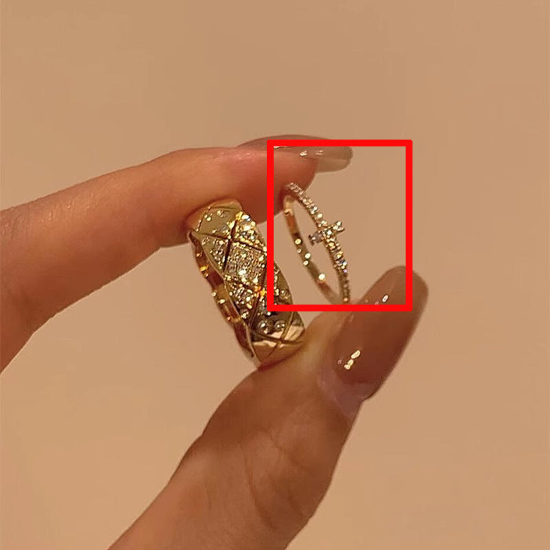 Wide Classic Style Light Luxury Temperament Full Ring