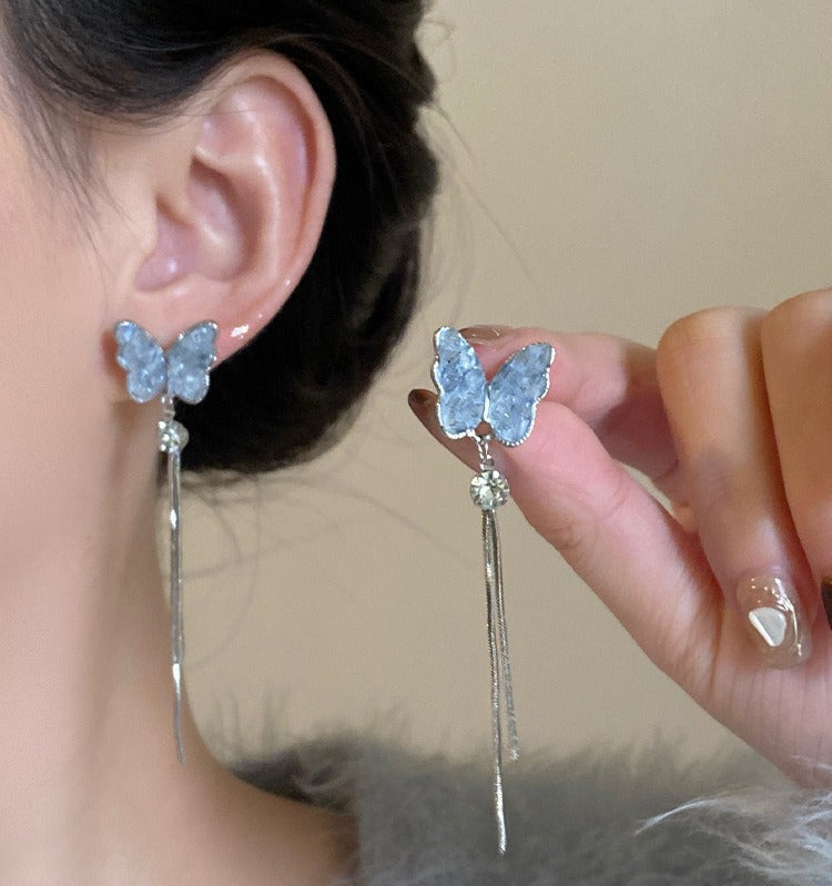 Light Luxury Minority Bow Pearl Graceful Long Earrings
