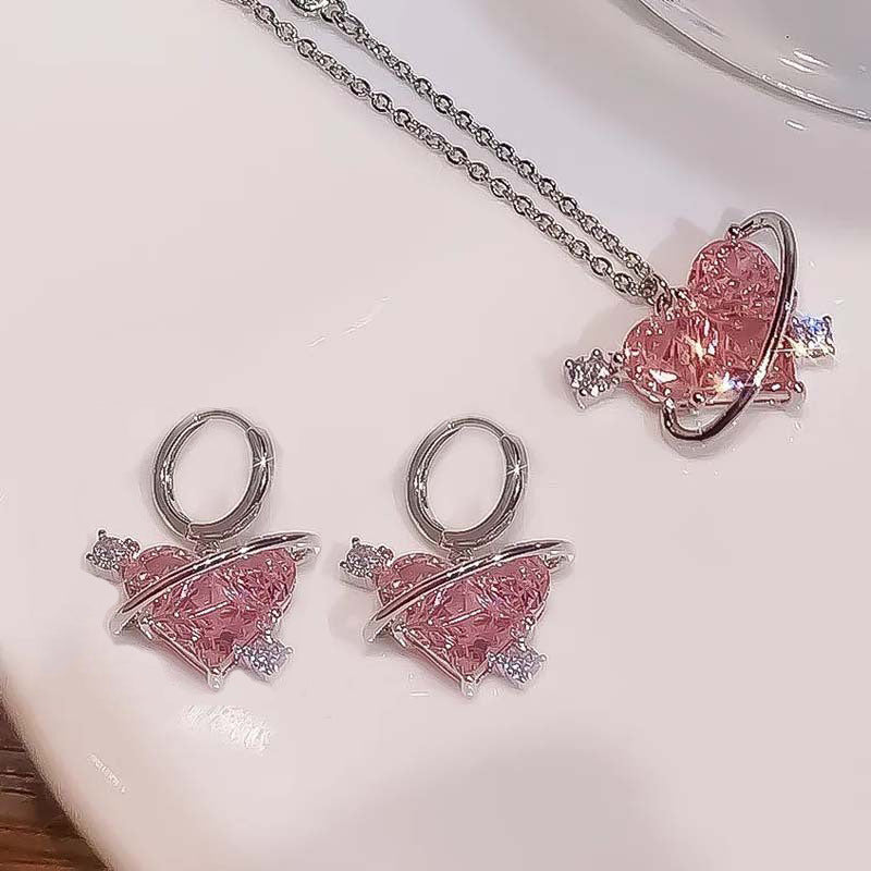 Pink Zircon Love Affordable Luxury Fashion Earrings