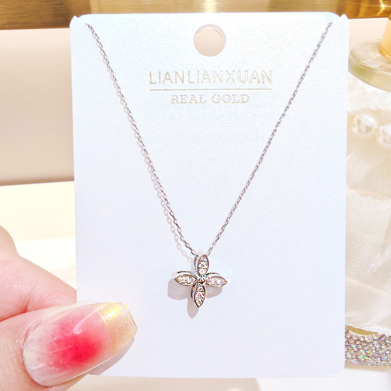 Women's Copper Summer High-grade Simple Refined Zircon Gold Necklaces