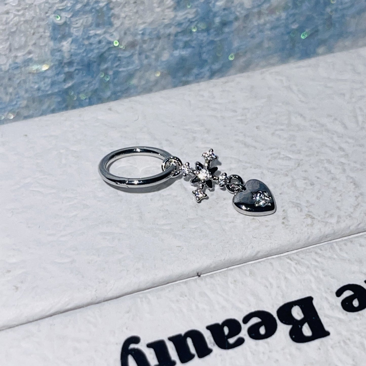 Heart Zircon Temperament Long Gold Color Retention Earrings