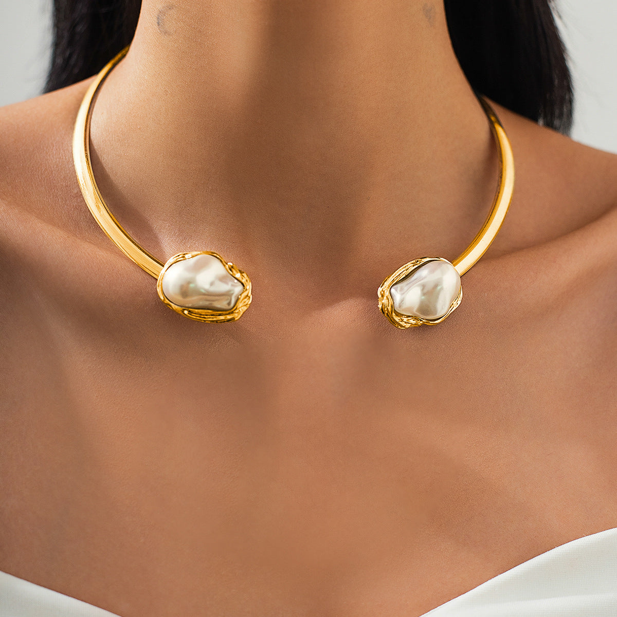 French Baroque Shaped Pearl Retro Minority Necklaces