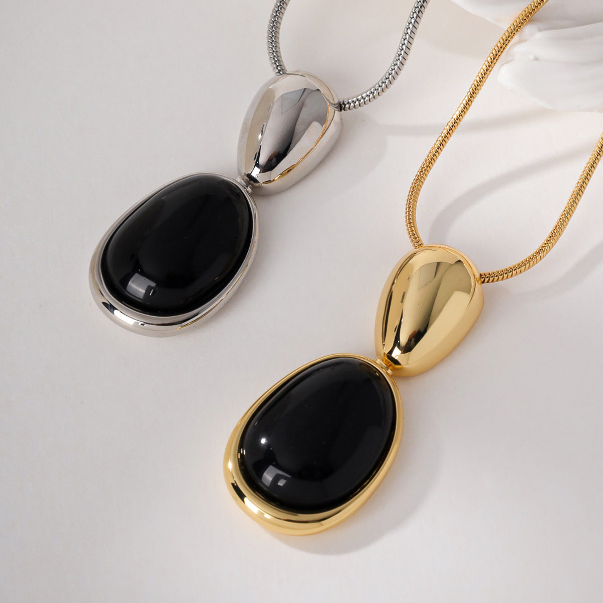 Stitching Black Onyx Design High-grade Adjustable Necklaces
