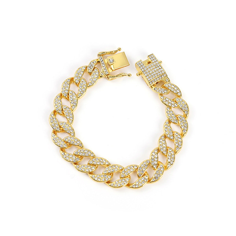 Women's & Men's Cuban Link Chain Ornament Alloy Diamond Necklaces