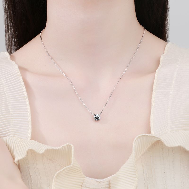 Women's Sier Moissanite Karat Light Luxury Plated Necklaces